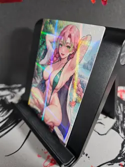 Mitsuri Kanroji Demon Slayer Art Card Holo Glitter Anime Sexy Waifu CCG - Image 2