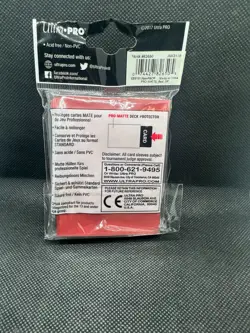 Ultra Pro Matte 50ct Deck Protector Card Sleeves Standard 66mm x 91mm Red - Image 2