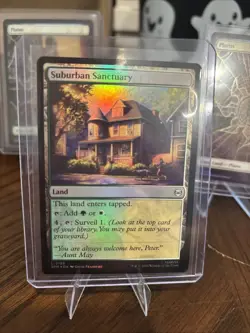 NM Foil Suburban Sanctuary, MTG, Marvel's Spider-Man, Magic the Gathering, 185 - Image 1