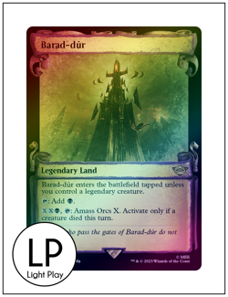 1x Barad-dur, Foil, Showcase Scrolls LOTR, Magic MTG LP Light Play - Image 1