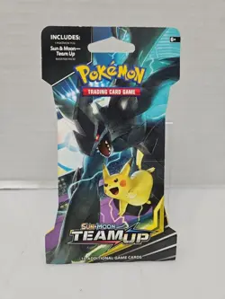 Pokemon TCG Sun & Moon Team Up Sleeved Blister Booster Pack Zekrom Pikachu - Image 1