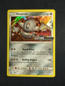 Pokemon Heatran SM96 Holo Rare Prerelease Ultra Prism Promo NM - Image 1