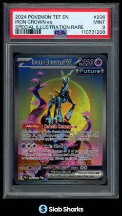 2024 POKEMON SV TEMPORAL FORCES - TEF EN #206/162 IRON CROWN EX SPECIAL IR PSA 9 - Image 1