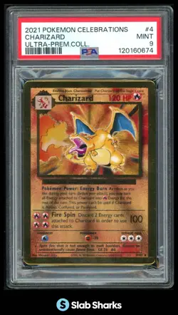2021 POKEMON SWORD & SHIELD CELEBRATIONS #4/102 CHARIZARD ULTRA-PREMIUM PSA 9 - Image 1