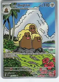 Alolan Dugtrio 208/191 Illustration Rare Holo SV08: Surging Sparks NM Pokemon - Image 1