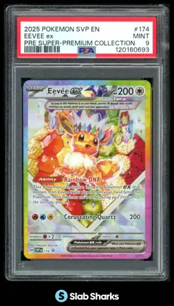 2025 POKEMON SV PRISMATIC EVOLUTIONS - PRE EN #174 EEVEE SUPER-PREMIUM PSA 9 - Image 1