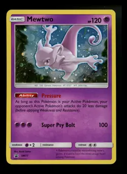 Mewtwo SM77 Black Star Promo 2017 Cosmos SWIRL Pokemon Card TCG - Image 1