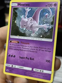 Mewtwo SM77 Black Star Promo 2017 Cosmos SWIRL Pokemon Card TCG - Image 4