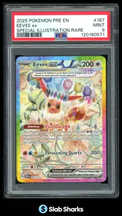 2025 POKEMON PRE EN #167/131 EEVEE EX SPECIAL ILLUSTRATION RARE PSA 9 - Image 1