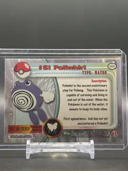 Topps Pokemon Poliwhirl #61 1999 TV Animation Edition Non Holo Green Logo NM - Image 2