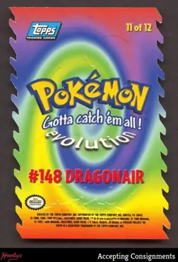 1999 Topps Pokemon Movie Animation Edition Evolution Die-Cuts #11 Dragonair - Image 2