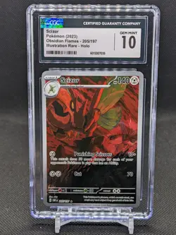 Scizor 205/197 CGC 10 Illustration Rare Holo 2023 Obsidian Flames Pokemon - Image 1