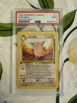 1999 Pokemon - 1st Edition Clefable Non-Holo Rare Jungle 17/64 - PSA 9 Mint! - Image 1