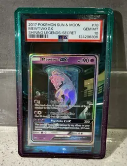 2017 POKEMON SUN & MOON SHINING LEGENDS SECRET #78 MEWTWO GX PSA 10 - Image 1