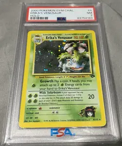 Pokemon TCG Erika's Venusaur Gym Challenge Holo Card PSA 7 Graded - Image 1