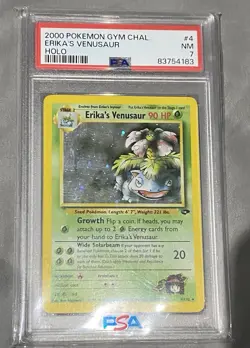 Pokemon TCG Erika's Venusaur Gym Challenge Holo Card PSA 7 Graded - Image 2