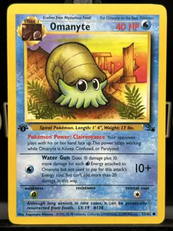Omanyte 52/62 Fossil 1st Edition Common Regular 1999 WOTC Pokemon TCG VLP - Image 3