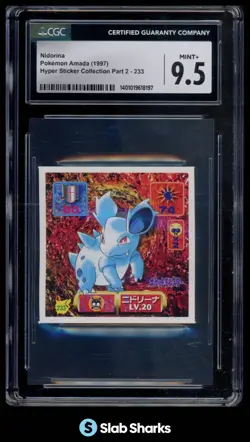 1997 POKEMON AMADA HYPER STICKER COLLECTION PART 2 (JPN) #233 NIDORINA CGC 9.5 - Image 1