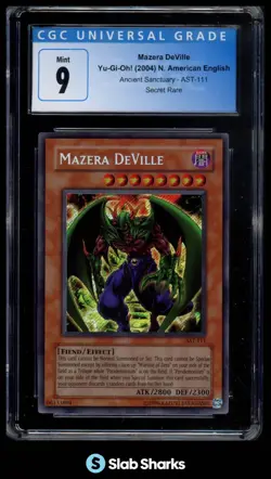 2004 YU-GI-OH! ANCIENT SANCTUARY NORTH AMERICAN #AST-111 MAZERA DEVILLE SR CGC 9 - Image 1