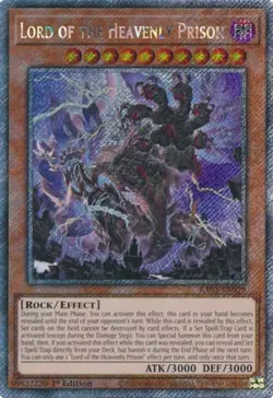 Yugioh! Lord of the Heavenly Prison - RA03-EN029 - Platinum Secret Rare - 1st Ed - Image 1