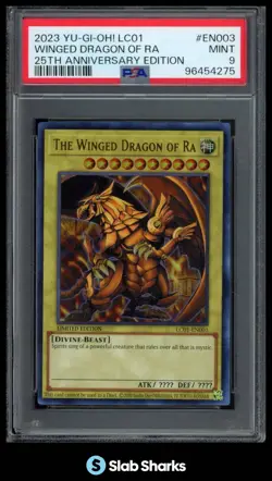 2023 YU-GI-OH! #LC01-EN003 THE WINGED DRAGON OF RA 25TH ANNIVERSARY ED. PSA 9 - Image 1