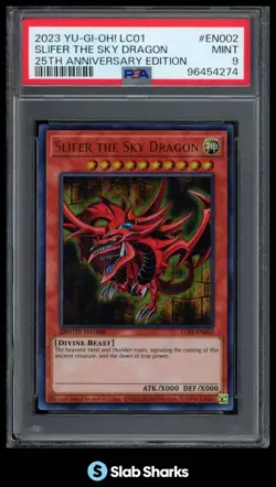 2023 YU-GI-OH! #LC01-EN002 SLIFER THE SKY DRAGON 25TH ANNIVERSARY EDITION PSA 9 - Image 1