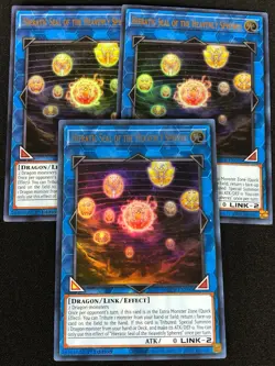 YUGIOH HIERATIC SEAL OF THE HEAVENLY SPHERES BLCR-EN090 1ST ULTRA X3 (NM) - Image 1
