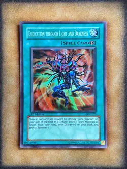 Yugioh Dedication through Light and Darkness IOC-095 Super Rare 1st Ed LP - Image 1