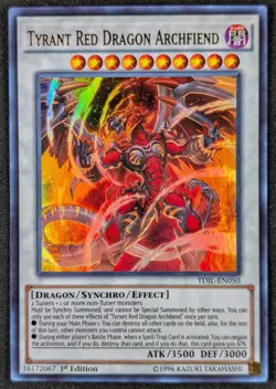 Tyrant Red Dragon Archfiend 1996 1st Edition Ultra Rare Yugioh TDIL-EN050 (NM) - Image 1