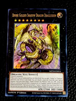 Divine Golden Shadow Dragon Dragluxion MZTM-EN014 Yugioh 1st Ed. (New) Ultra - Image 1