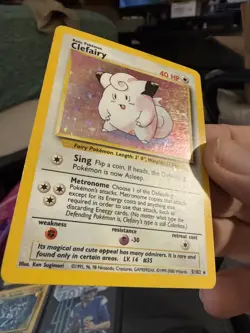 Holo Clefairy 5/102 LP MP Rare 1999 Base Pokemon Card T234 - Image 4