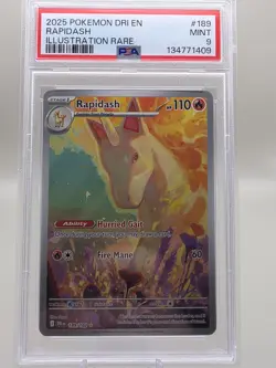 PSA 9 Rapidash 189/182 Sv10: Destined Rivals Holo Pokemon Card - Image 1
