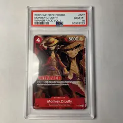 PSA 10 Monkey D Luffy P-007 WINNER One Piece Card Game Tournament Promo English - Image 1