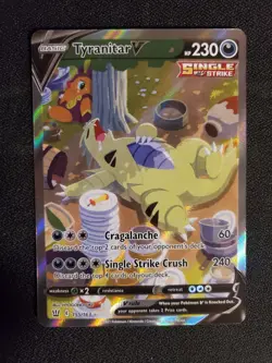 Pokemon TCG Tyranitar v Full Art Holo Rare Alternate Card 155/163 Battle Styles - Image 2
