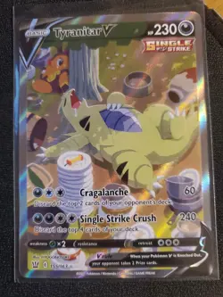 Pokemon TCG Tyranitar v Full Art Holo Rare Alternate Card 155/163 Battle Styles - Image 3