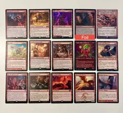 Magic The Gathering Unique 15 Red Rare Card Lot (5 Mythic). NM - Image 1