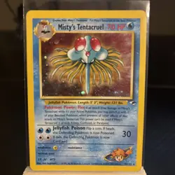 Misty's Tentacruel 10/132 Gym Heroes Pokemon Card Holo Rare VERY DAMAGED - Image 1