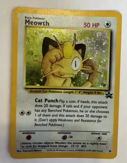 Pokemon Meowth Nintendo Black Star Promo 10 Holo Pokemon Card LP - Image 1