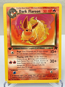 Dark Flareon 35/82 Team Rocket Set First Edition Pokemon Card - Lightly Played - Image 1