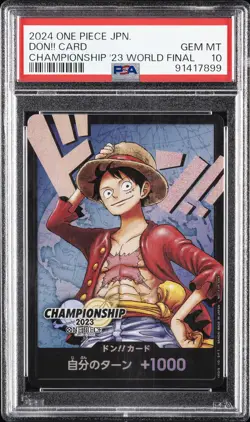 2024 ONE PIECE JPN PROMOS CHAMP 2023 WORLD FINAL DON!! CARD PSA 10 - Image 1