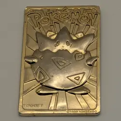 Vintage 1999 Nintendo Pokemon Togepi Burger King 23k Gold Plated Card - Image 1