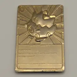 Vintage 1999 Nintendo Pokemon Togepi Burger King 23k Gold Plated Card - Image 2