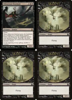 ABHORRENT OVERLORD w/ 4 Harpy Tokens mtg NM Theros Rare - Image 1