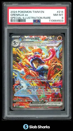 2024 POKEMON TWM EN #214/167 GRENINJA EX SPECIAL ILLUSTRATION RARE PSA 8 - Image 1