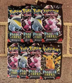 Paldean Fates Booster Pack Lot 8 Factory Sealed Pokemon Packs Fast Shipping! - Image 1