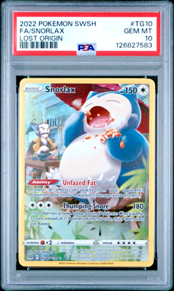 PSA 10!!! GEM MINT SNORLAX FULL ART TG10/TG30 LOST ORIGIN 2022 POKEMON - Image 1