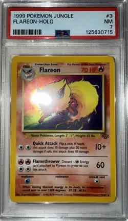 1999 Pokemon Jungle Holo PSA 7 Flareon 03/64 - Image 1
