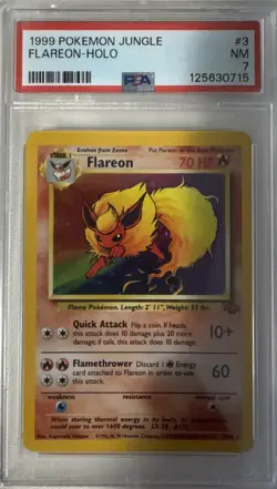 1999 Pokemon Jungle Holo PSA 7 Flareon 03/64 - Image 3