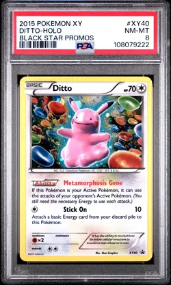 2015 POKEMON XY BLACK STAR PROMOS #XY40 DITTO-HOLO PSA 8 - Image 1