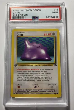 Pokemon 1999 - Ditto - 1st Edition Fossil - PSA 9 - Image 1